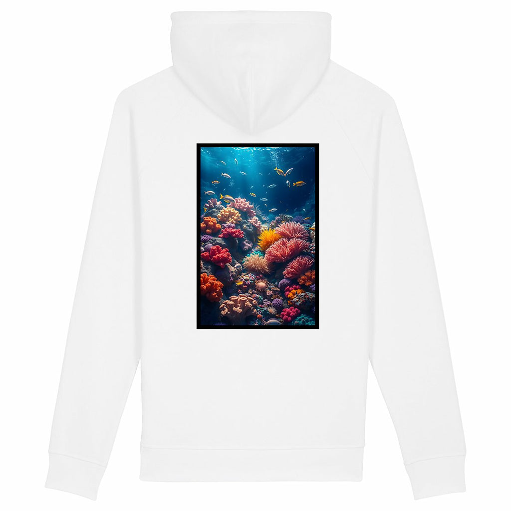 Sweat à capuche  avec poches latérales - dos_blanc