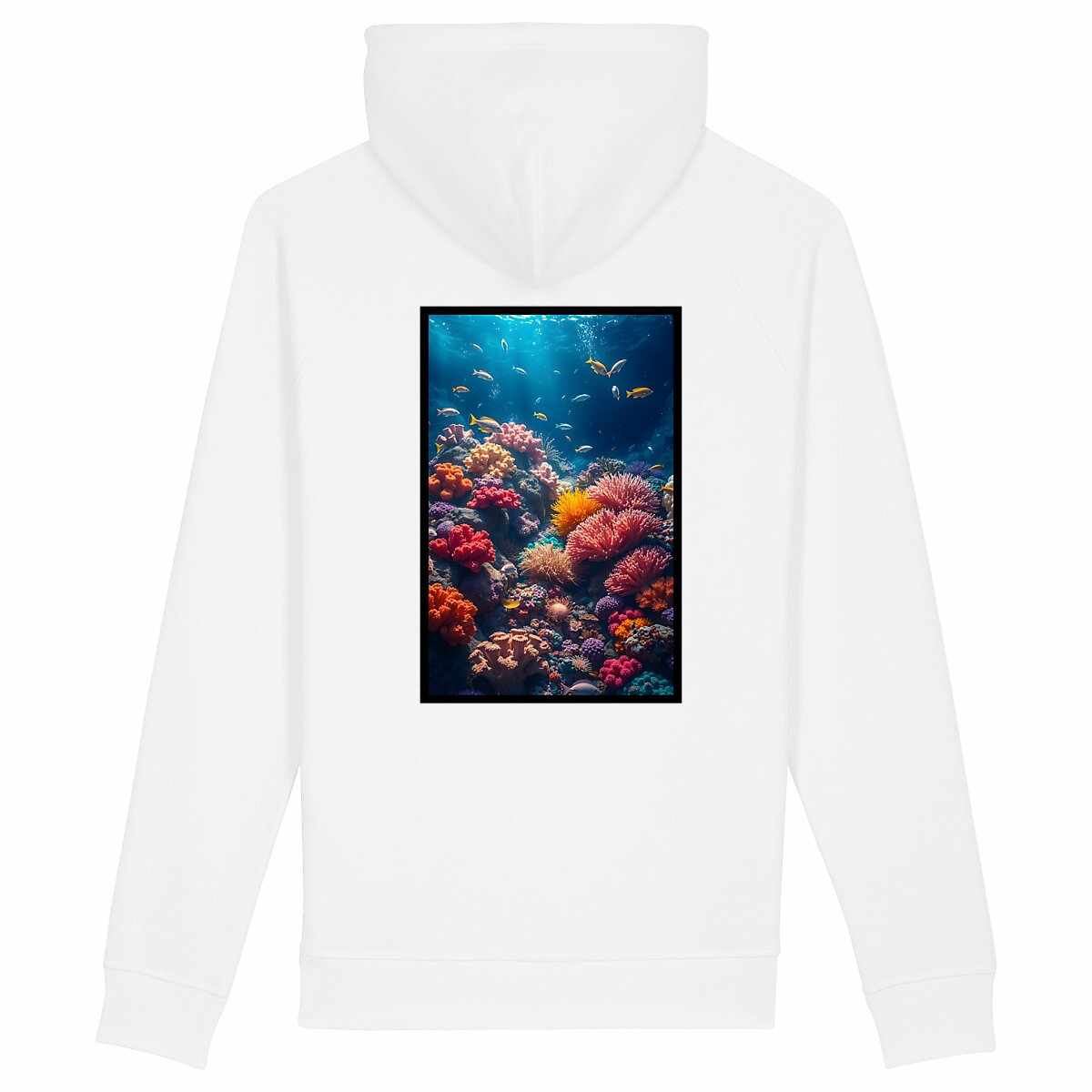 Sweat à capuche  avec poches latérales - dos_blanc