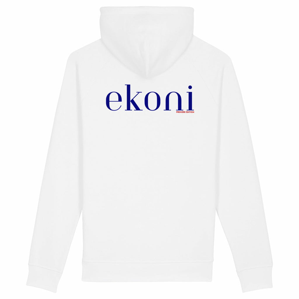 Sweat à capuche avec poches latérales  - dos_blanc