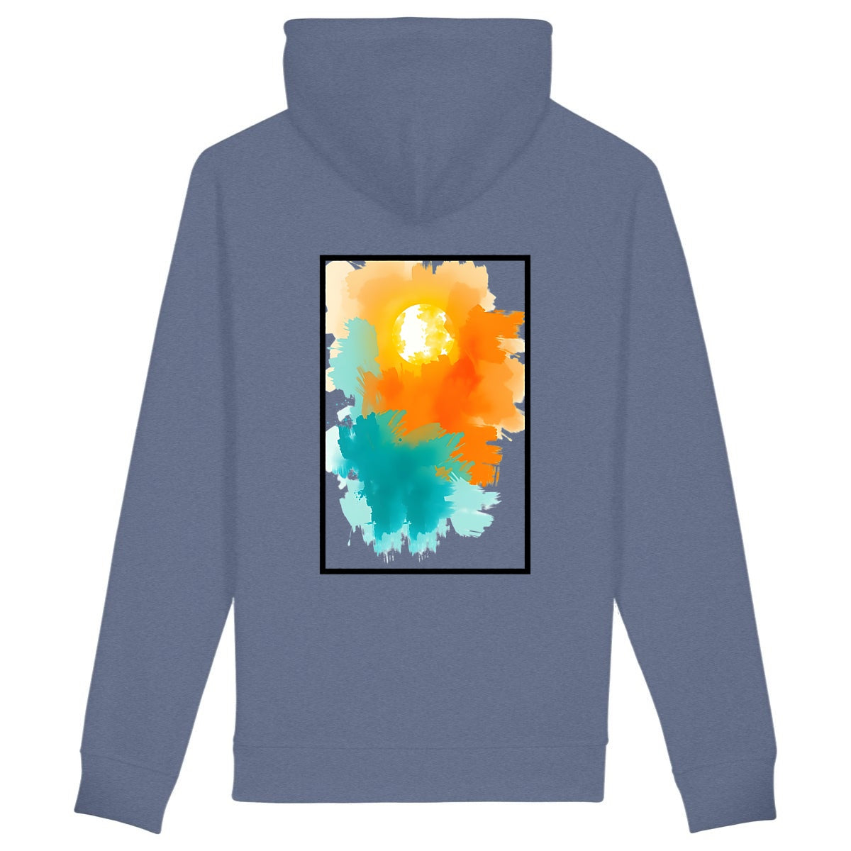 Sweat à capuche avec poches latérales  - dos_bleuindigo