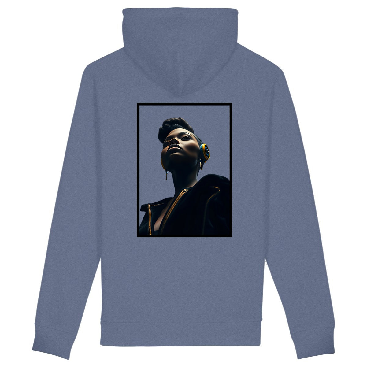 Sweat à capuche avec poches latérales  - dos_bleuindigo