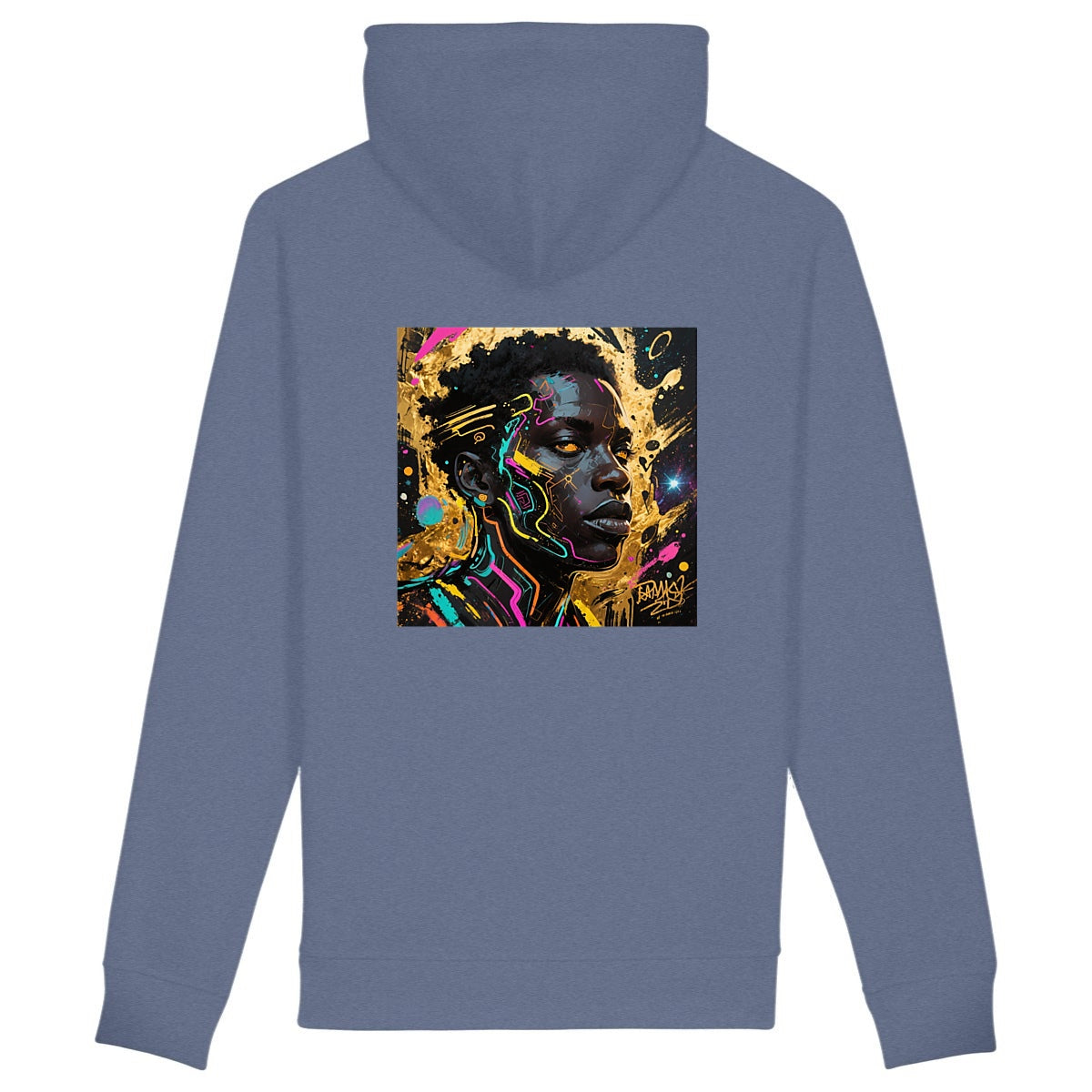 Sweat à capuche avec poches latérales  - dos_bleuindigo