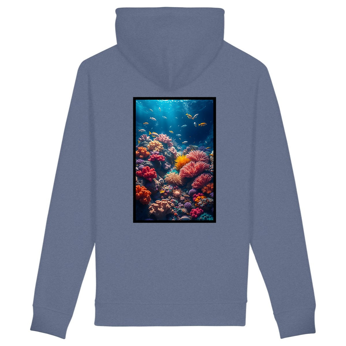 Sweat à capuche  avec poches latérales - dos_bleuindigo