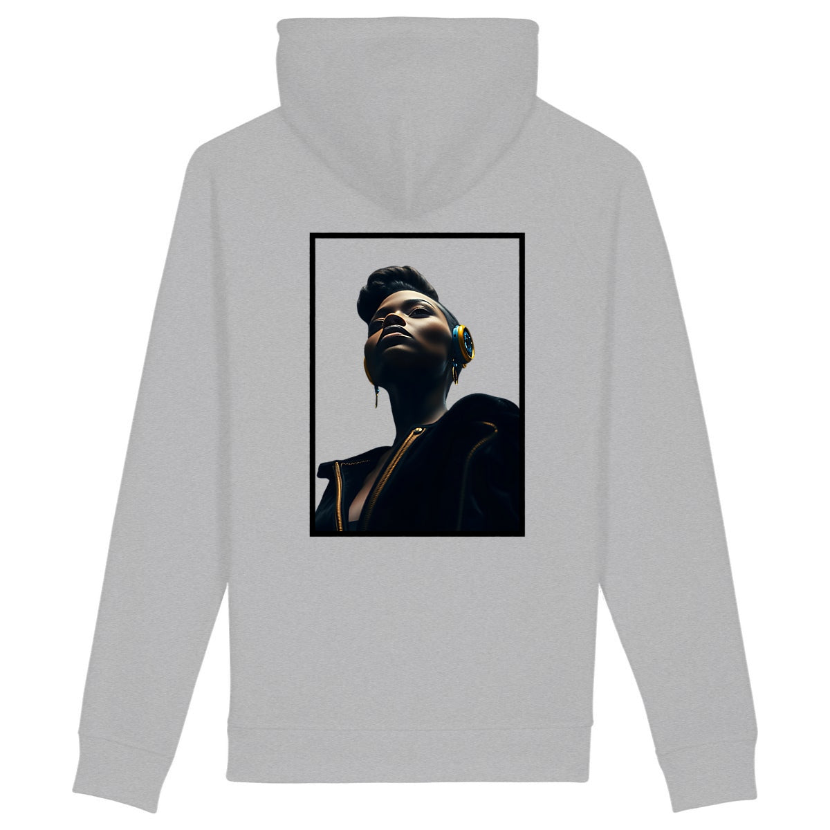 Sweat à capuche avec poches latérales  - dos_gris