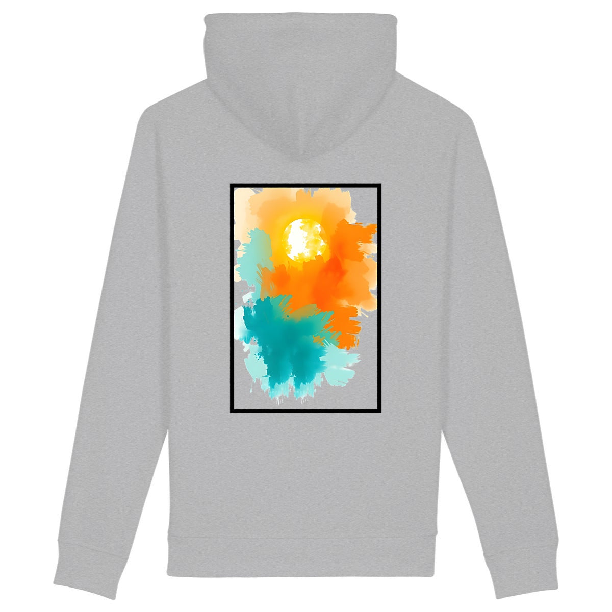 Sweat à capuche avec poches latérales  - dos_gris