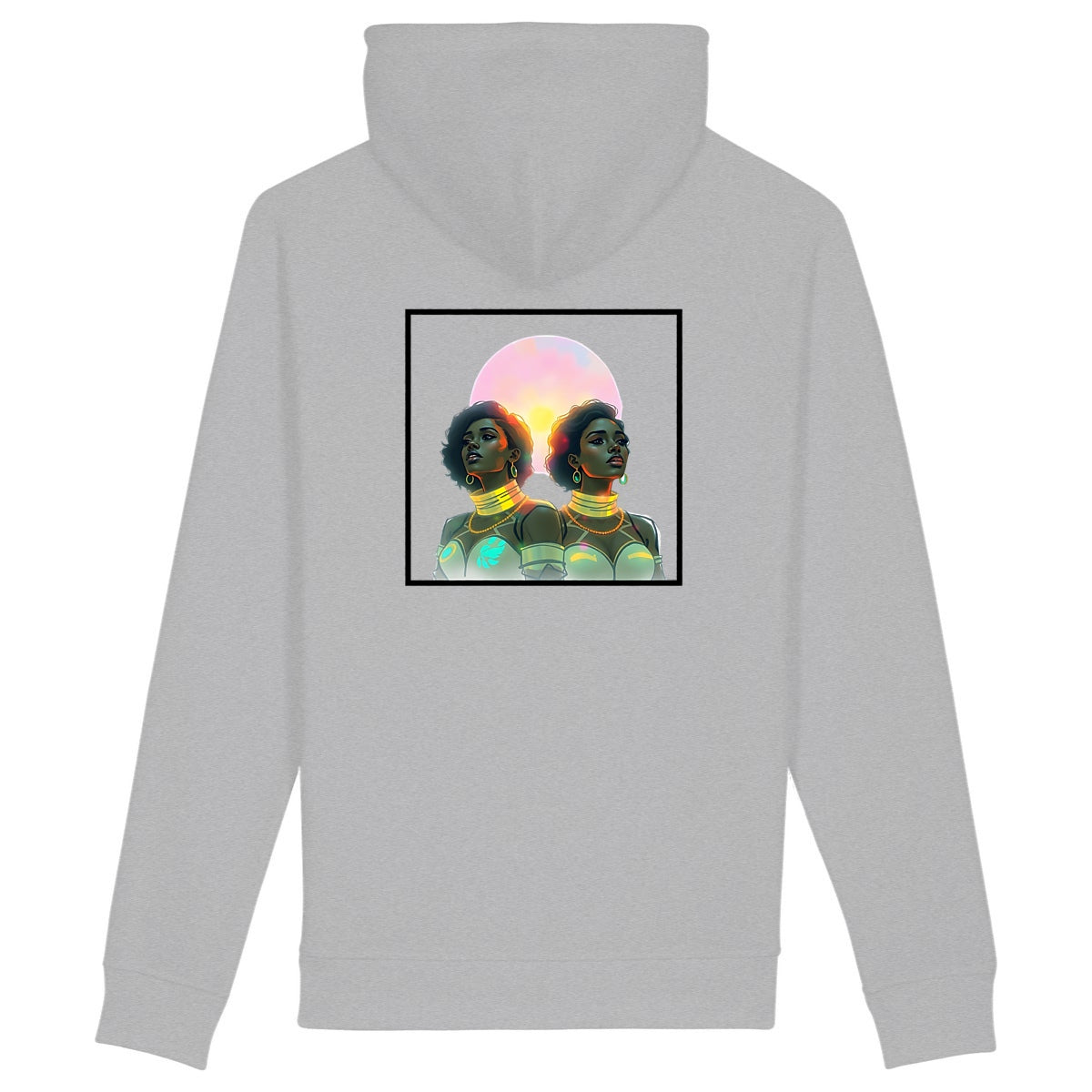 Sweat à capuche avec poches latérales - dos_gris