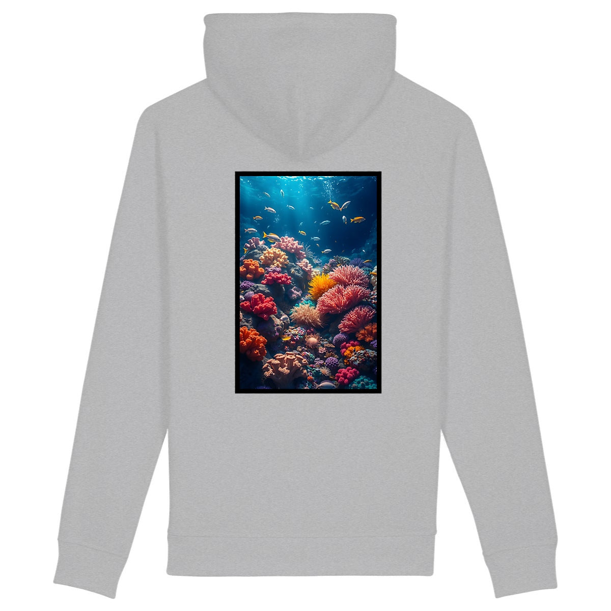 Sweat à capuche  avec poches latérales - dos_gris