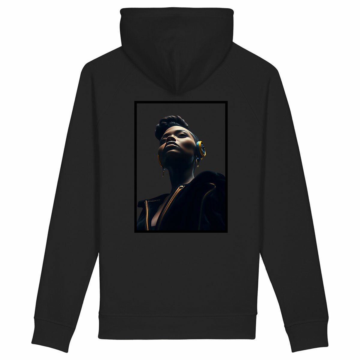 Sweat à capuche avec poches latérales  - dos_noir