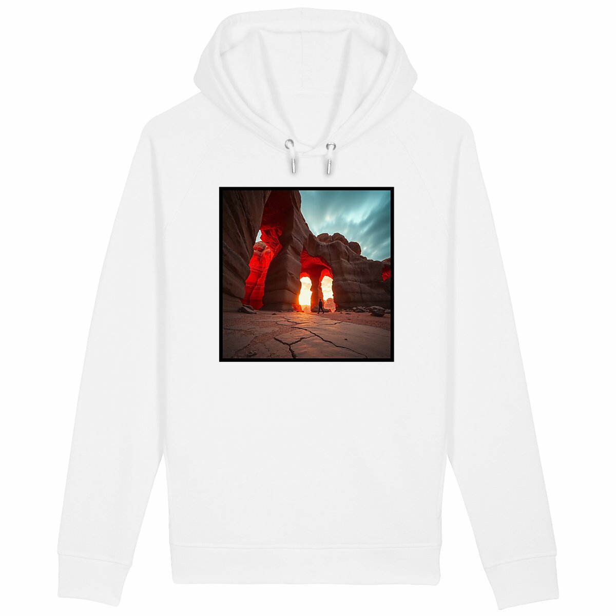 Sweat à capuche avec poches latérales  - face_blanc