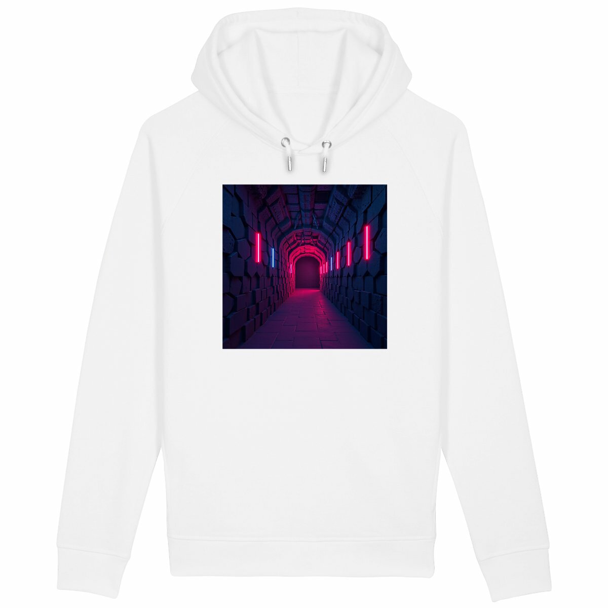 Sweat à capuche avec poches latérales  - face_blanc