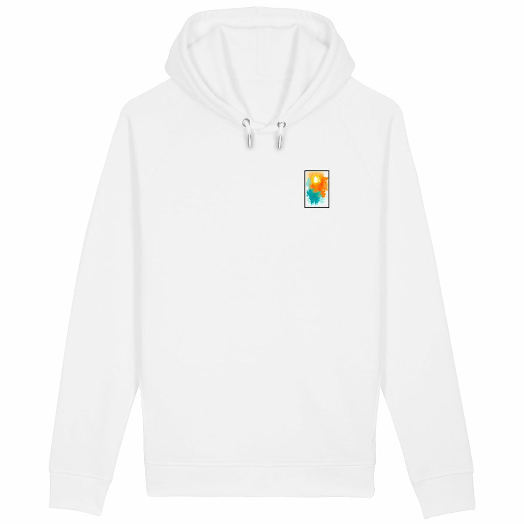 Sweat à capuche avec poches latérales  - face_blanc