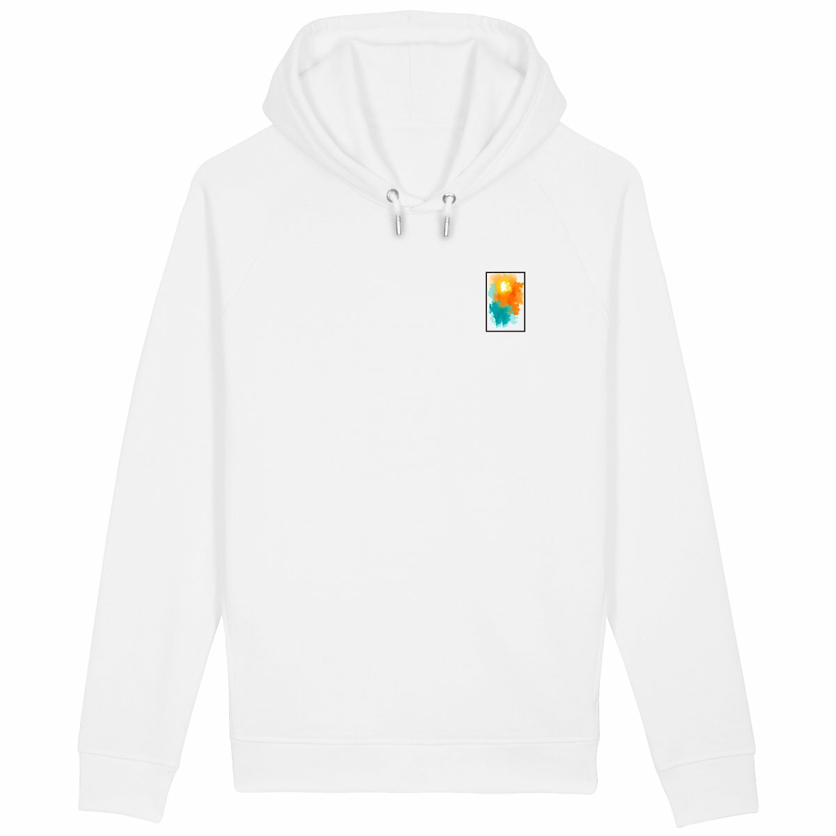 Sweat à capuche avec poches latérales  - face_blanc