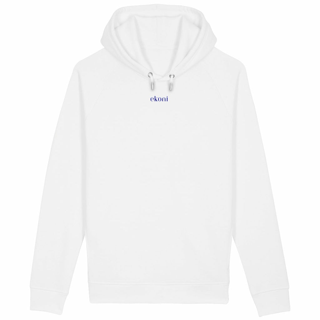 Sweat à capuche avec poches latérales  - face_blanc