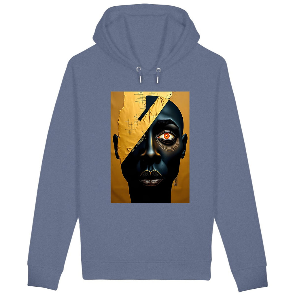 Sweat à capuche avec poches latérales  - face_bleuindigo