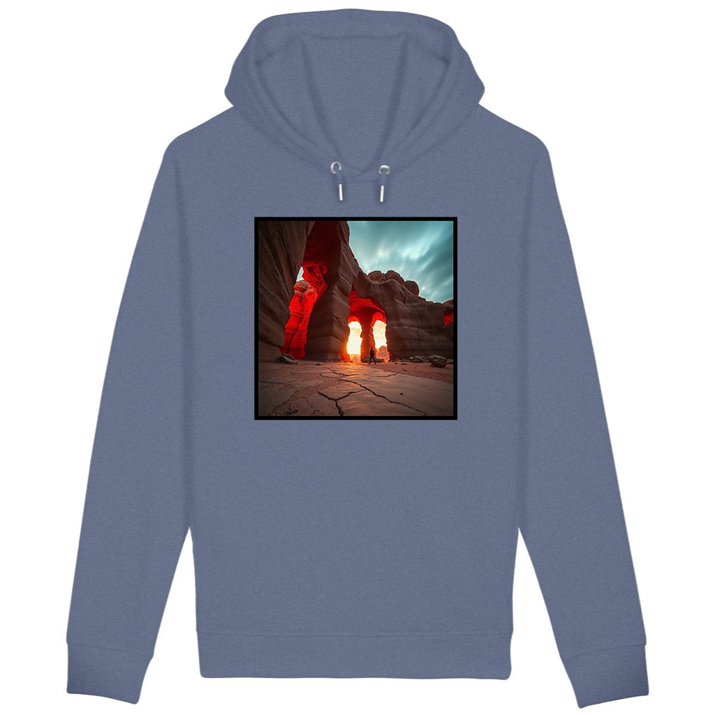 Sweat à capuche avec poches latérales  - face_bleuindigo