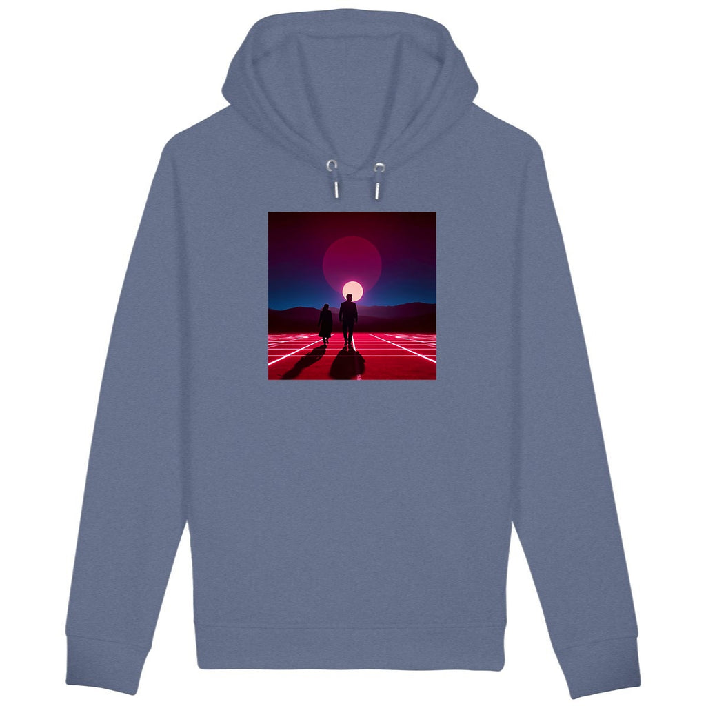 Sweat à capuche avec poches latérales  - face_bleuindigo