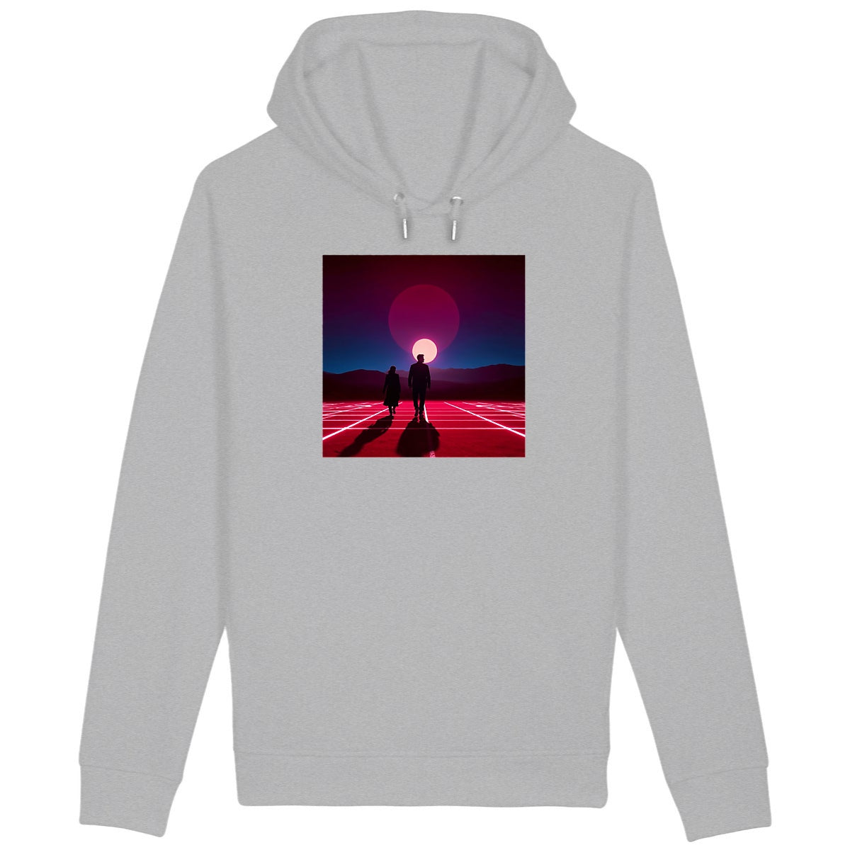 Sweat à capuche avec poches latérales  - face_gris