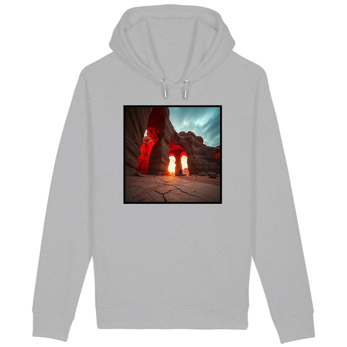 Sweat à capuche avec poches latérales  - face_gris