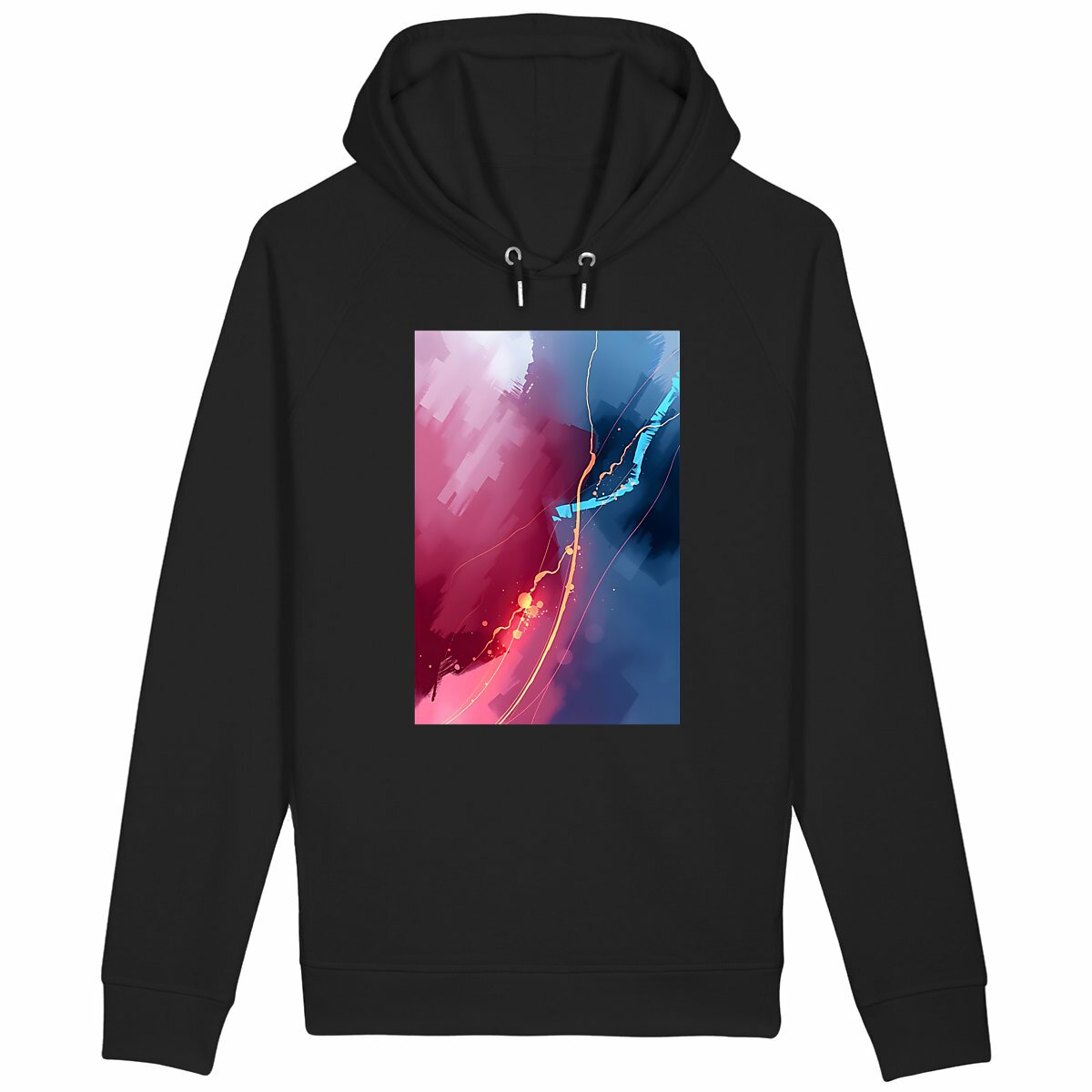 Sweat à capuche avec poches latérales  - face_noir