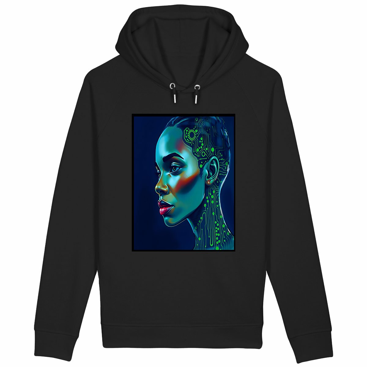 Sweat à capuche avec poches latérales - face_noir