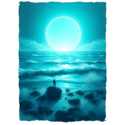 T-SHIRT CYAN WAVE